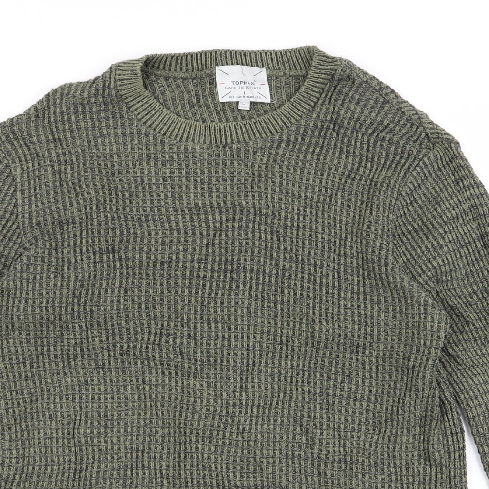 Topman Mens Green   Pullover Jumper Size S