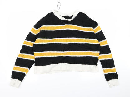Divided Womens Yellow   Pullover Jumper Size S