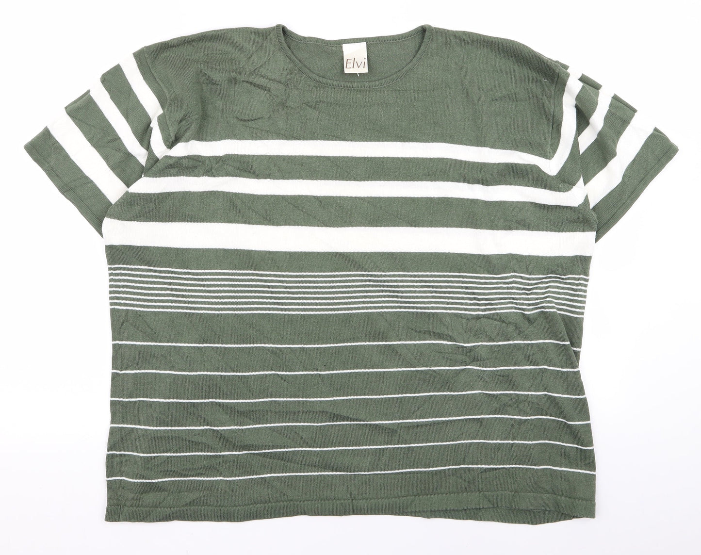Womens UK Size  ELVI Green Basic T-Shirt