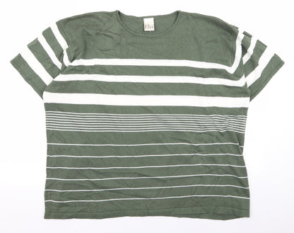 Womens UK Size  ELVI Green Basic T-Shirt