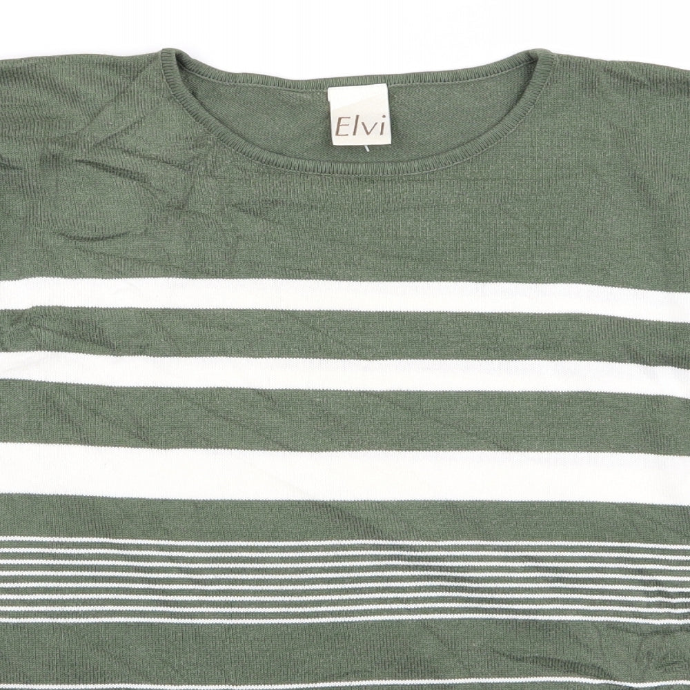 Womens UK Size  ELVI Green Basic T-Shirt