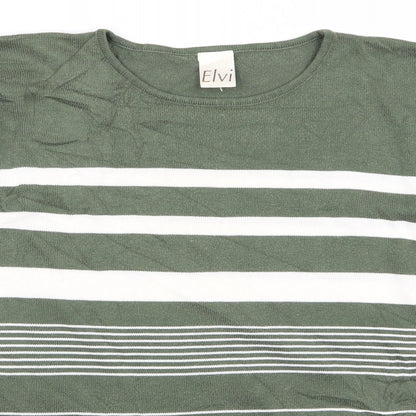 Womens UK Size  ELVI Green Basic T-Shirt