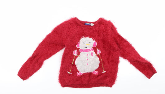 Preworn Boys Red   Pullover Jumper Size 2 Years