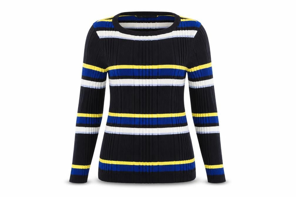 Marks & Spencer Womens Multicoloured Striped Rayon Pullover Jumper Size 10
