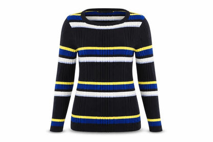 Marks & Spencer Womens Multicoloured Striped Rayon Pullover Jumper Size 10
