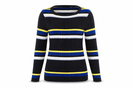 Marks & Spencer Womens Multicoloured Striped Rayon Pullover Jumper Size 10