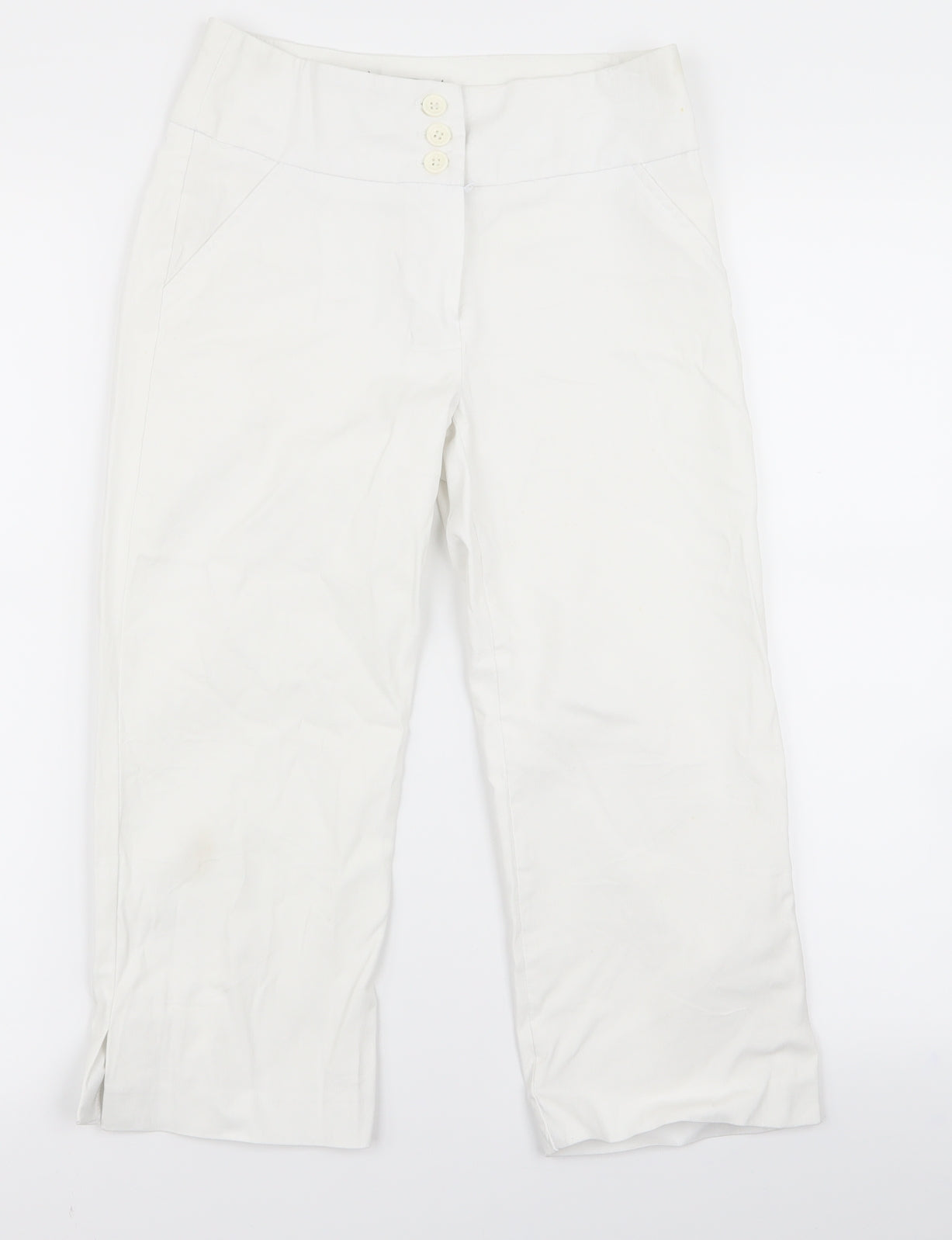 Womens UK Size 8 Papaya Regular Fit  White Trousers