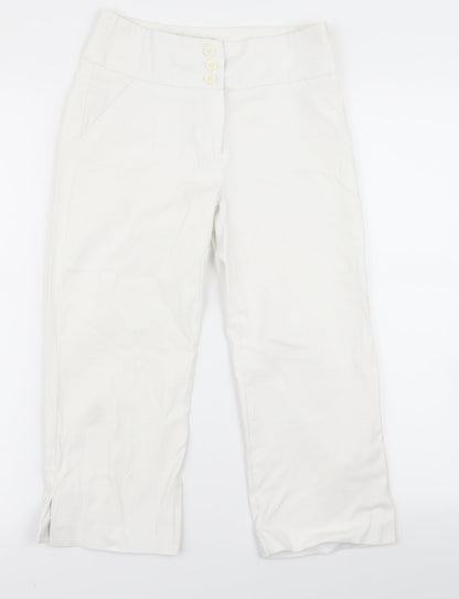 Womens UK Size 8 Papaya Regular Fit  White Trousers