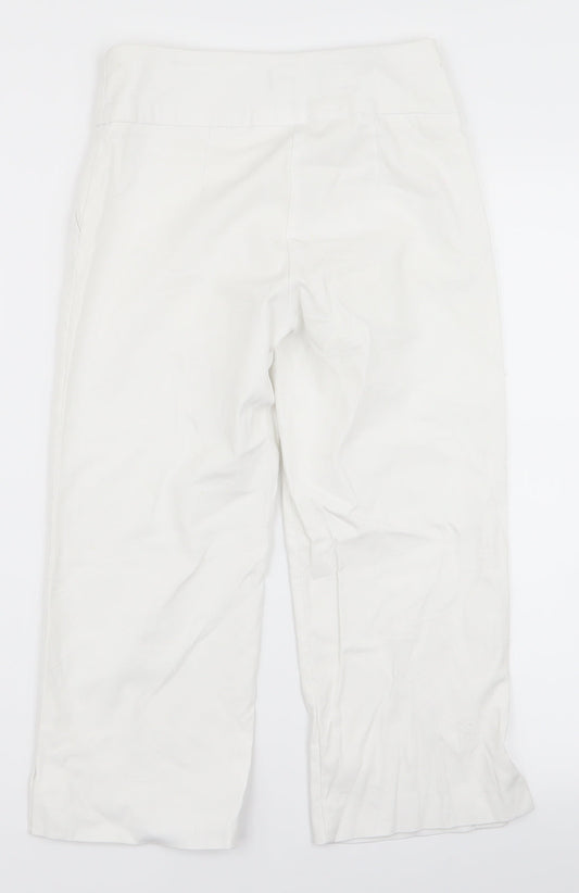Womens UK Size 8 Papaya Regular Fit  White Trousers