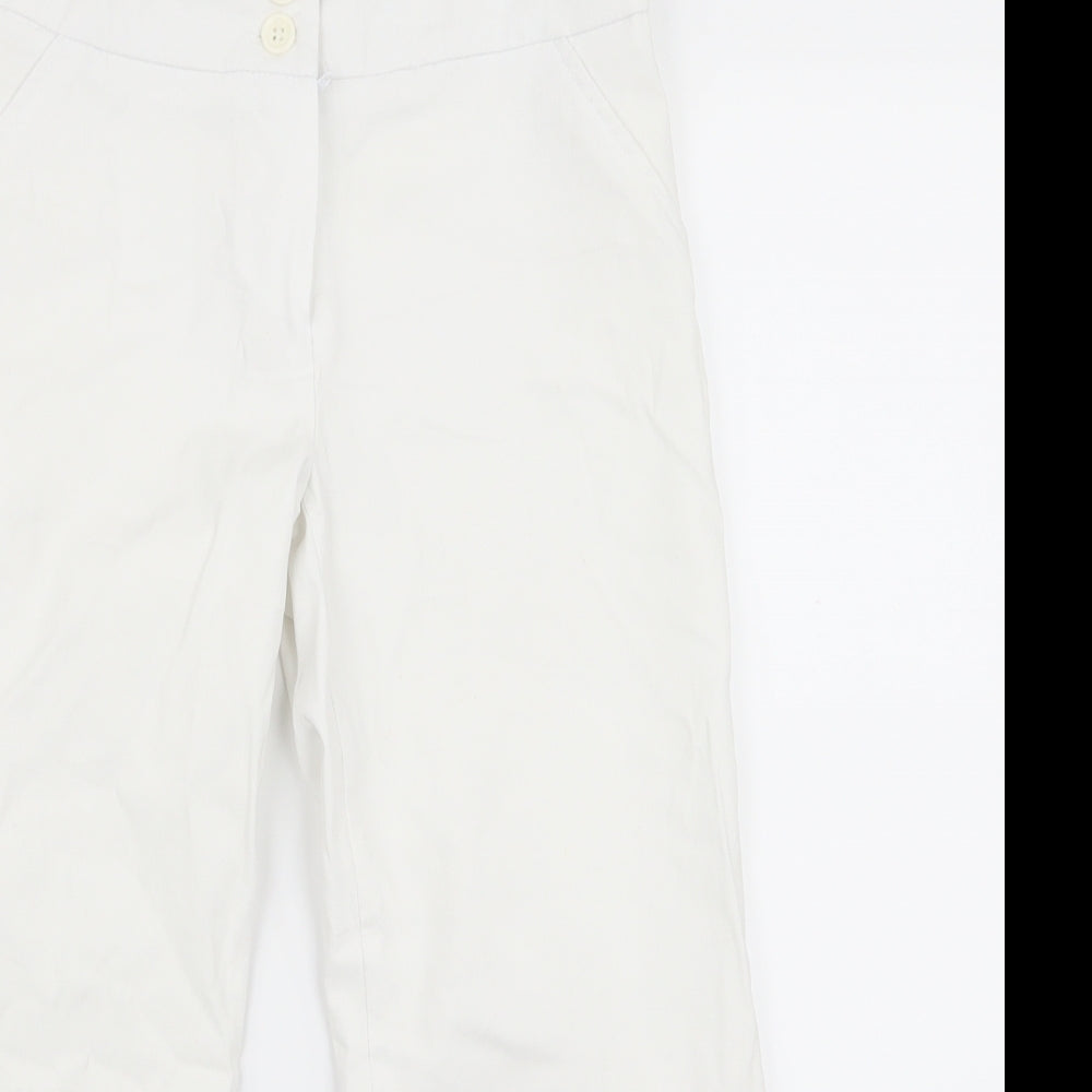 Womens UK Size 8 Papaya Regular Fit  White Trousers