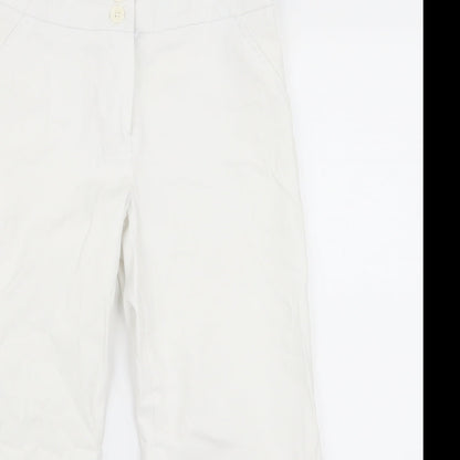 Womens UK Size 8 Papaya Regular Fit  White Trousers