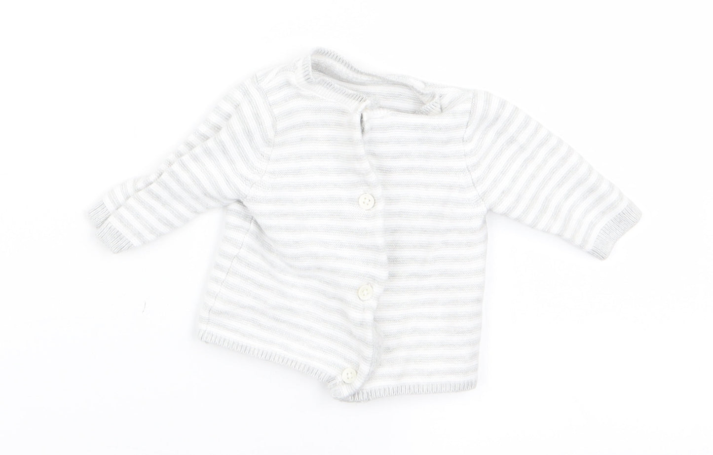 m&s Baby Grey Striped  Pullover Jumper Size 0-3 Months