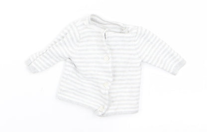 m&s Baby Grey Striped  Pullover Jumper Size 0-3 Months