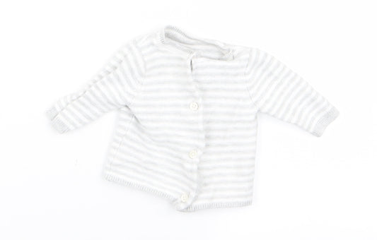 m&s Baby Grey Striped  Pullover Jumper Size 0-3 Months