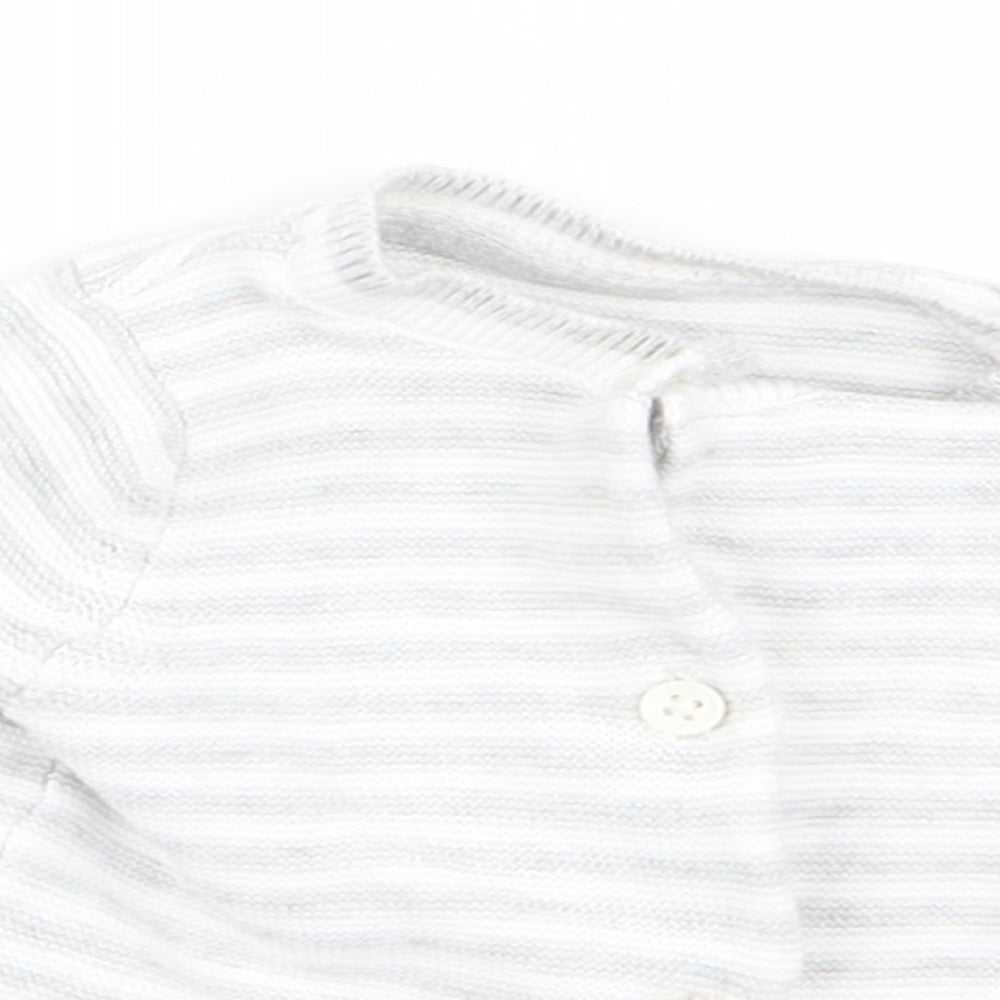 m&s Baby Grey Striped  Pullover Jumper Size 0-3 Months