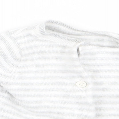 m&s Baby Grey Striped  Pullover Jumper Size 0-3 Months