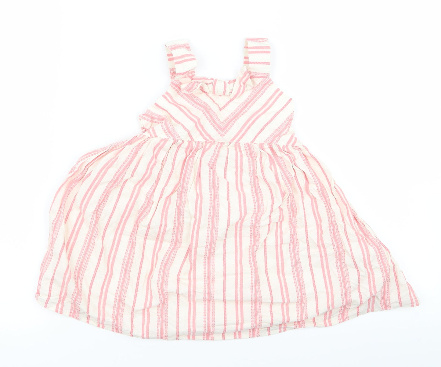 F7f Baby Pink Striped  A-Line  Size 3-6 Months
