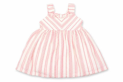 Front view of F7f Baby Pink Striped A-Line, size 3-6, Months