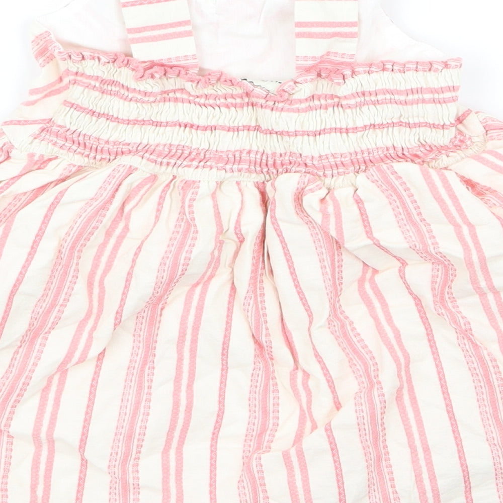 F7f Baby Pink Striped  A-Line  Size 3-6 Months