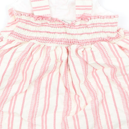 F7f Baby Pink Striped  A-Line  Size 3-6 Months