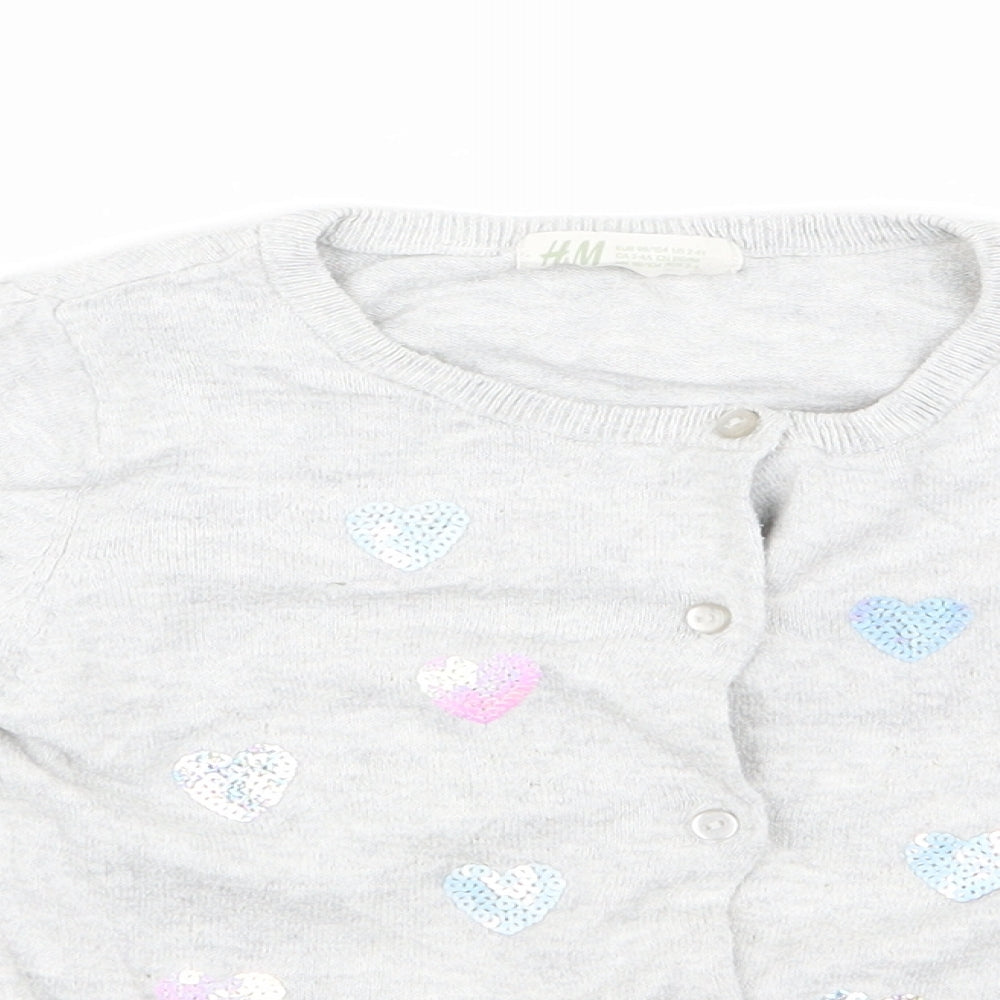 H&M Girls Grey  Rayon Pullover Jumper Size 2 Years