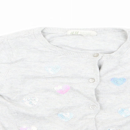 H&M Girls Grey  Rayon Pullover Jumper Size 2 Years