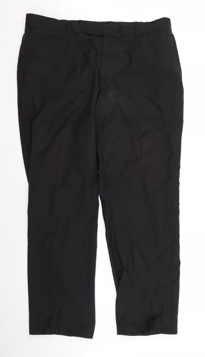 Womens UK Size 36 Preworn Regular Fit  Black Trousers