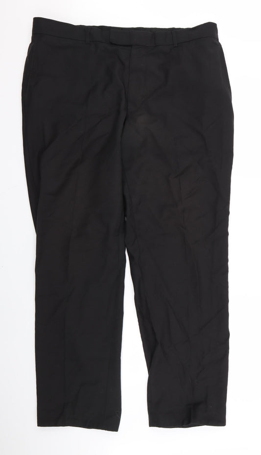 Womens UK Size 36 Preworn Regular Fit  Black Trousers