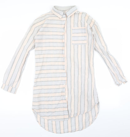 Lounge Womens Pink Striped  Shirt Dress  Size M
