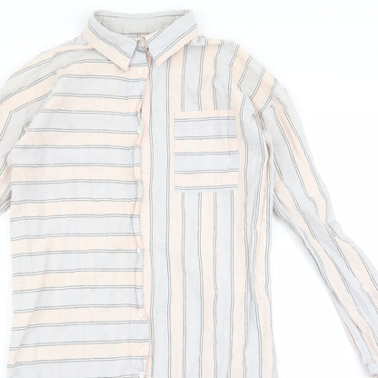 Lounge Womens Pink Striped  Shirt Dress  Size M