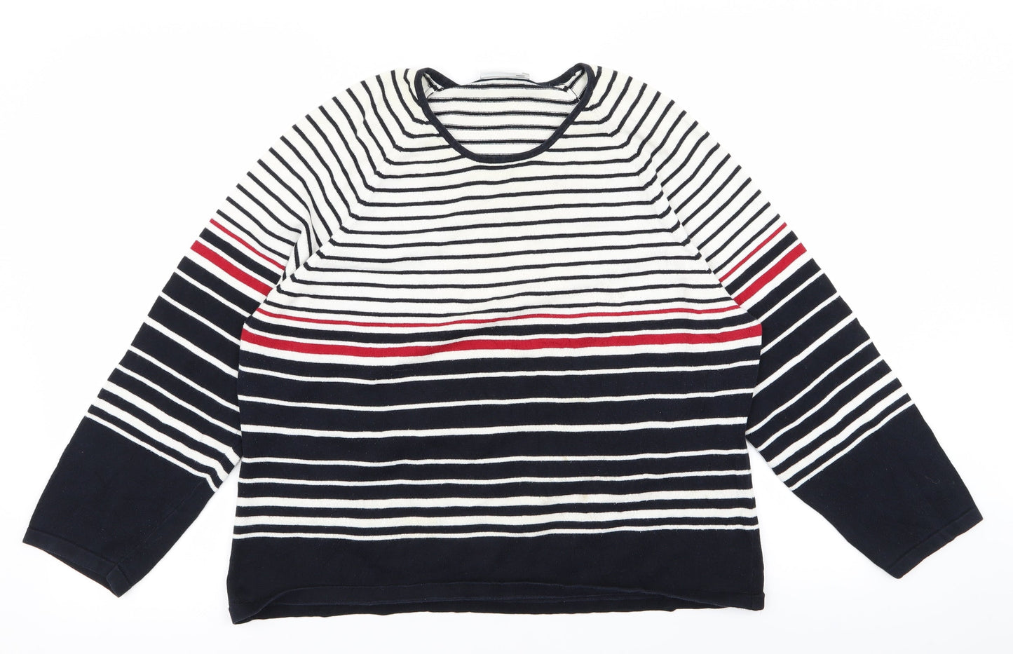 Country Casuals Womens Blue Striped  Pullover Jumper Size L
