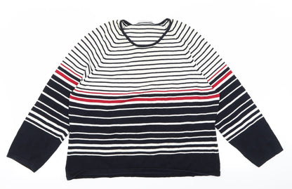 Country Casuals Womens Blue Striped  Pullover Jumper Size L