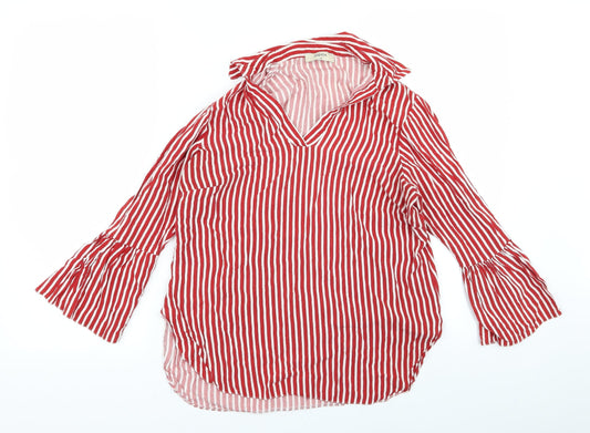 Papaya Womens Red Striped  Basic Button-Up Size 10