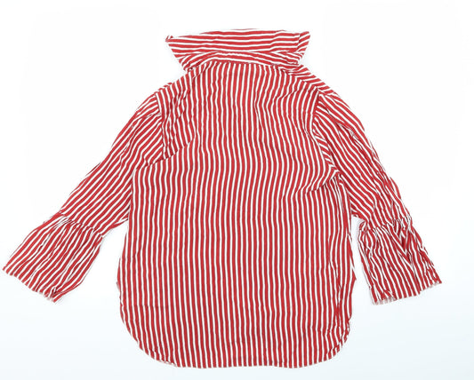 Papaya Womens Red Striped  Basic Button-Up Size 10