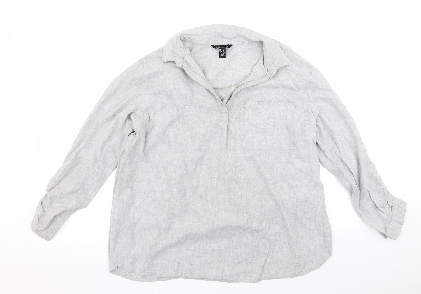Preworn Womens Grey   Basic Button-Up Size 16