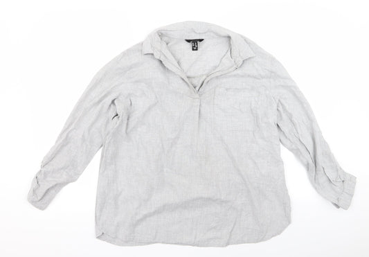 Preworn Womens Grey   Basic Button-Up Size 16