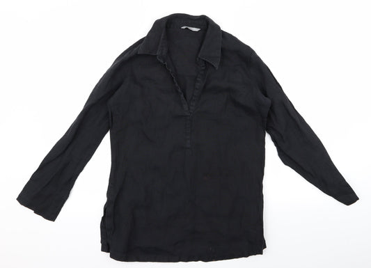 Womens UK Size M m&s Black Basic Blouse