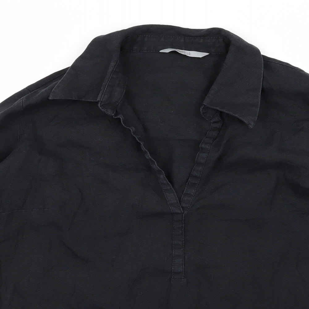 Womens UK Size M m&s Black Basic Blouse