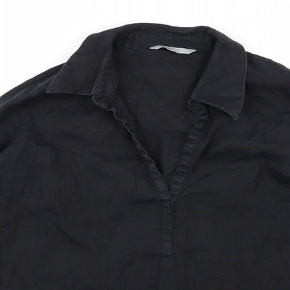 Womens UK Size M m&s Black Basic Blouse