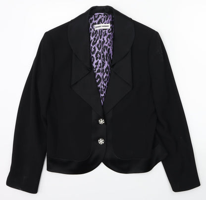 Gerry Weber Womens Black Animal Print  Jacket Blazer Size 36