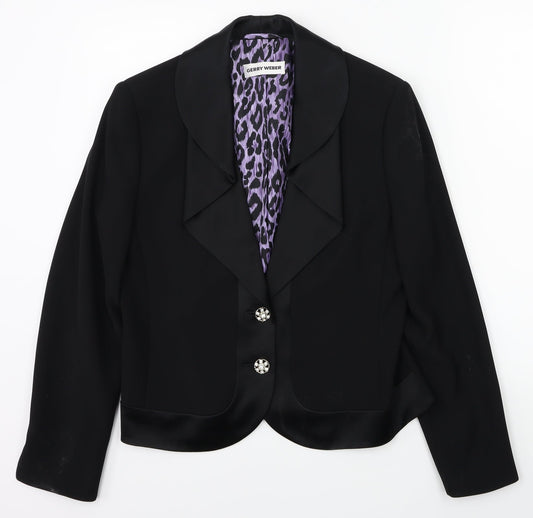 Gerry Weber Womens Black Animal Print  Jacket Blazer Size 36