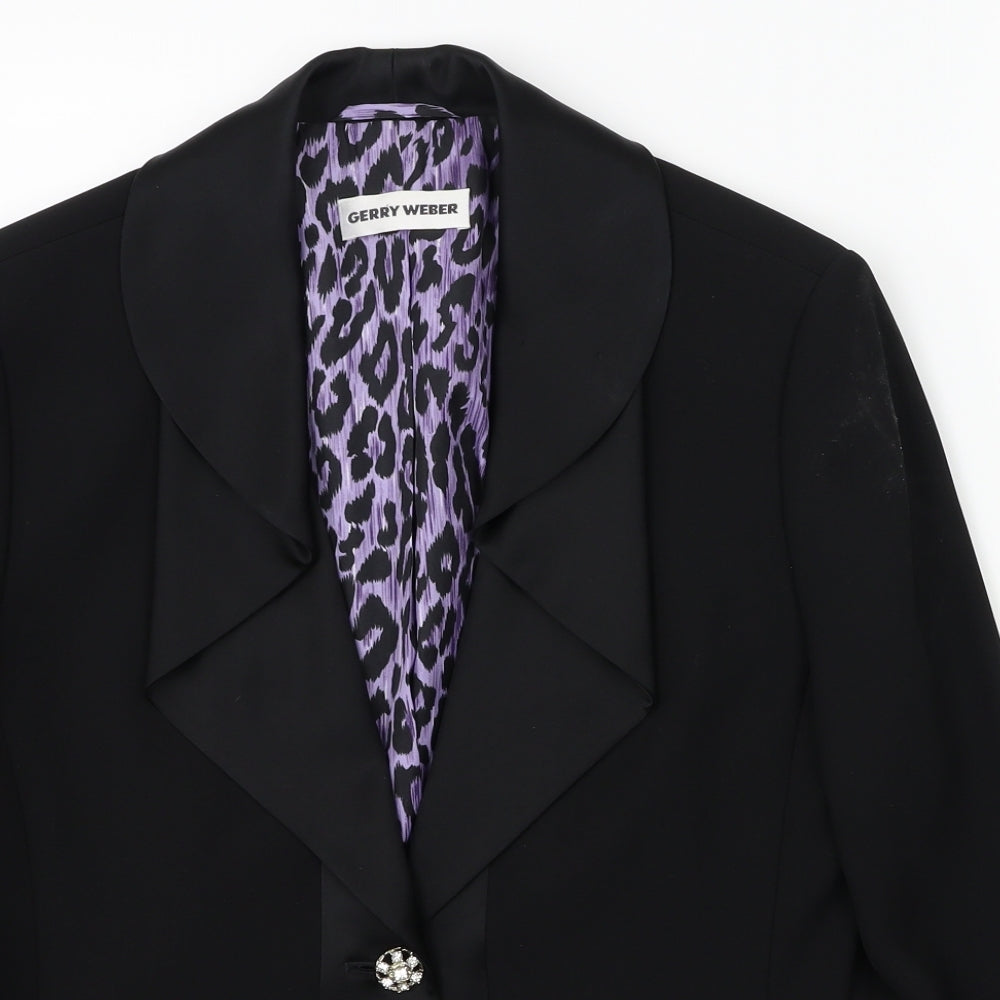 Gerry Weber Womens Black Animal Print  Jacket Blazer Size 36