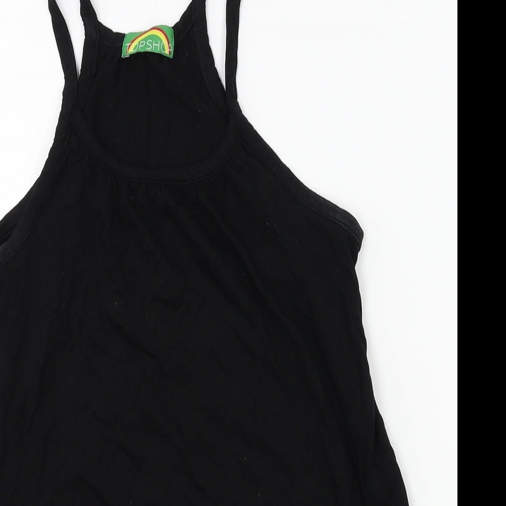 Womens UK Size 10 Topshop Black Basic Tank