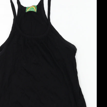 Womens UK Size 10 Topshop Black Basic Tank