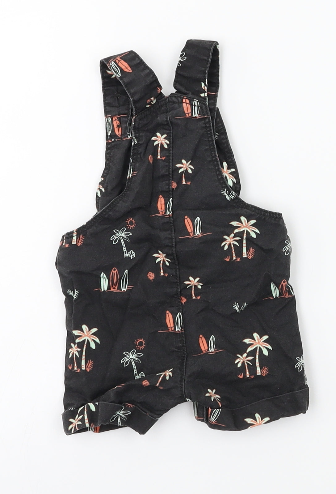 FRED & FLO Boys Black   Dungaree One-Piece Size 0-3 Months