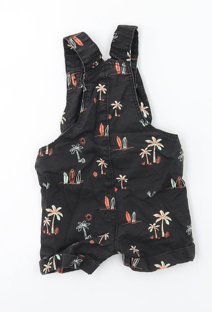 FRED & FLO Boys Black   Dungaree One-Piece Size 0-3 Months