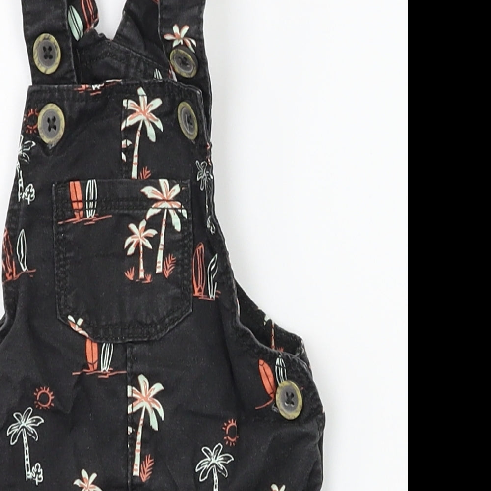 FRED & FLO Boys Black   Dungaree One-Piece Size 0-3 Months