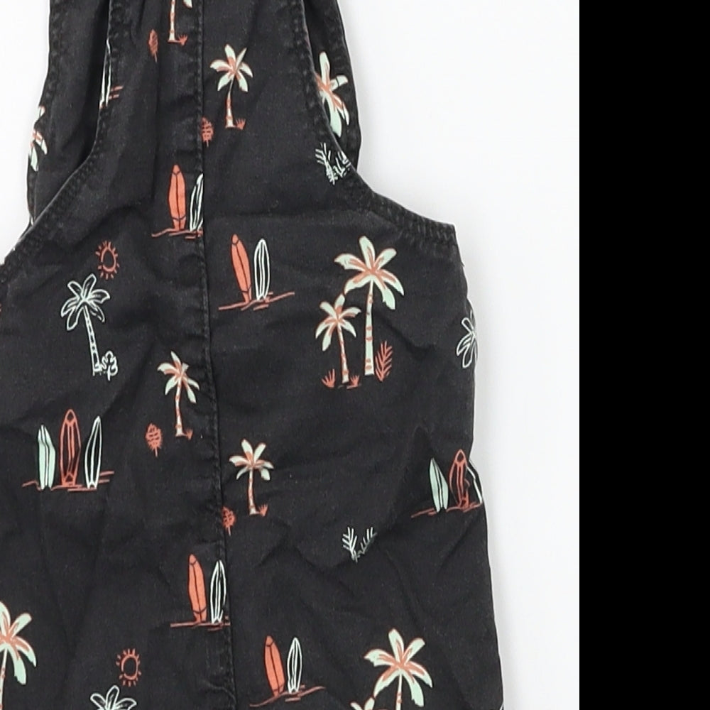 FRED & FLO Boys Black   Dungaree One-Piece Size 0-3 Months