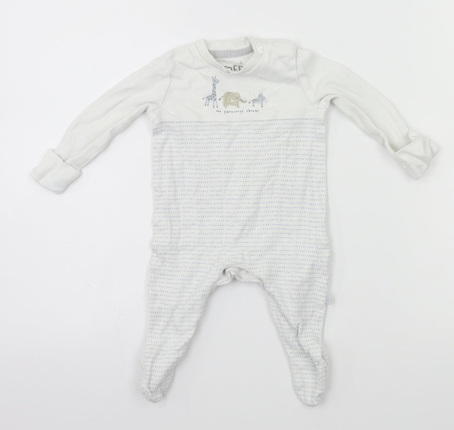FRED & FLO  White   Babygrow One-Piece Size 0-3 Months