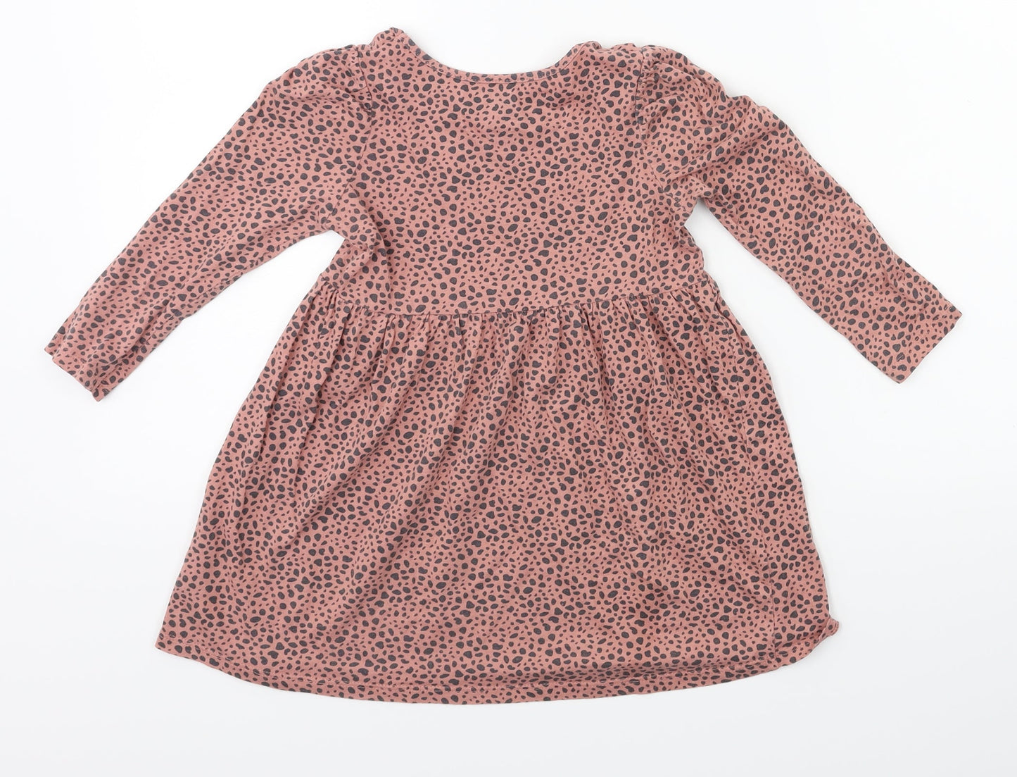 H&M Girls Pink Animal Print  Fit & Flare  Size 2XS
